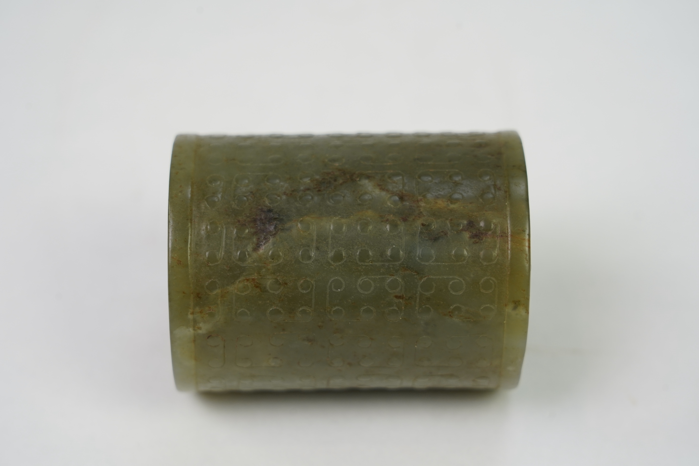A Chinese green jade cylinder, Warring States period